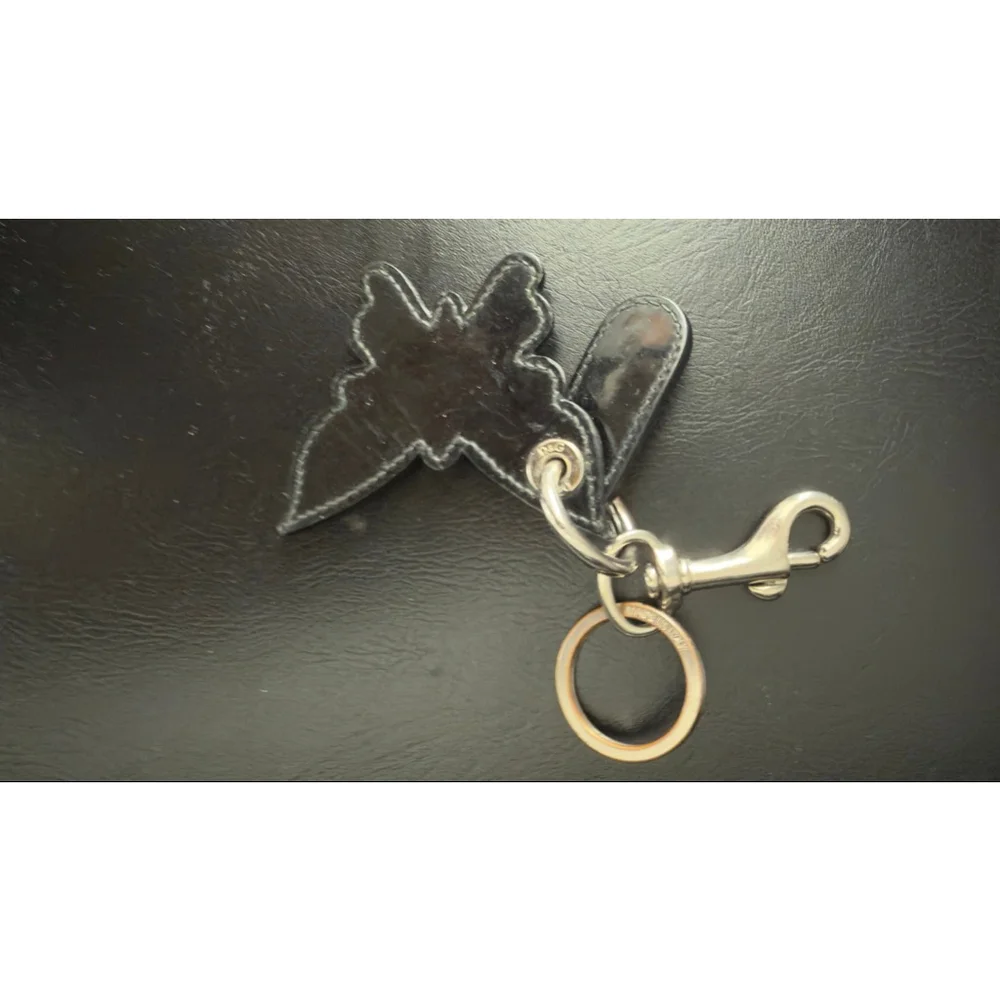 Women's D&G Dolce & Gabbana Black Silver butterfly Keychain One Size